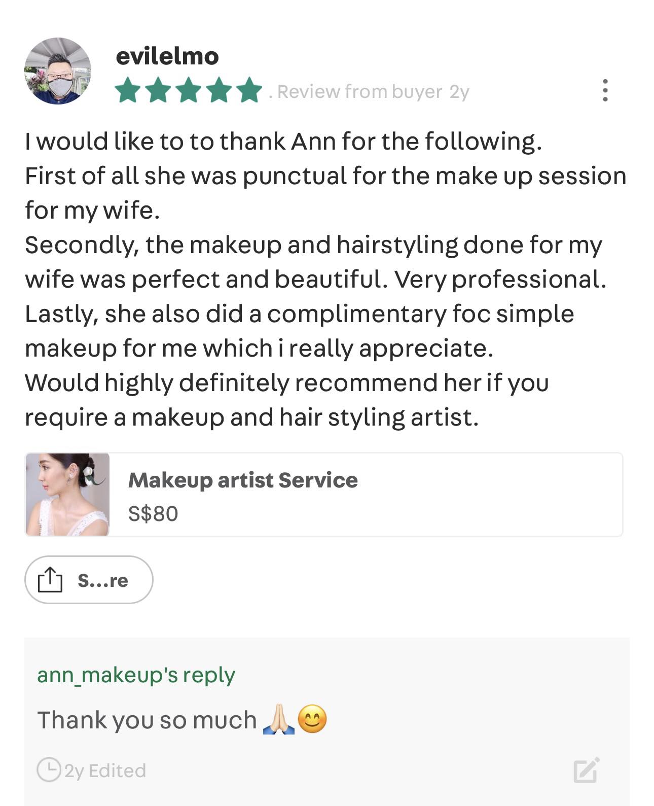 Makeup artist based in Singapore